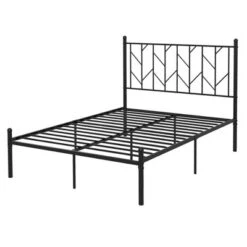 Costway Full/Qween/Twin Size Metal Platform Bed Frame Vintage Headboard Mattress Foundation Black -Costway GUEST d31ddd6e 9e1e 4077 8b5f d692bb3e4f68