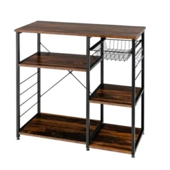 Costway Industrial Kitchen Baker's Rack Microwave Stand Utility Home Shelf W/ 6 Hooks -Costway GUEST d36101f8 71e7 4d9b aa2d 4603bc5540a1