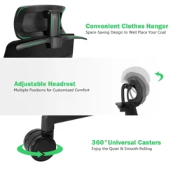 Costway High Back Mesh Office Chair Swivel Reclining Task Chair W/Clothes Hanger -Costway GUEST d36a156a 9684 4844 8ed3 691eee390c3c