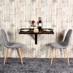 Costway Wall-Mounted Drop-Leaf Table Folding Kitchen Dining Table Desk Space Saver White/Pink/Coffee/Black -Costway GUEST d36ee0e1 b196 4229 b9e0 a86f7d478aeb