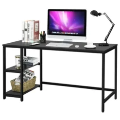 Costway 55'' Computer Desk Office Study Table Workstation Home W/ Adjustable Shelf Black/Coffee/Brown -Costway GUEST d3d2dd27 81d2 403d 8913 ec19fd71a50d