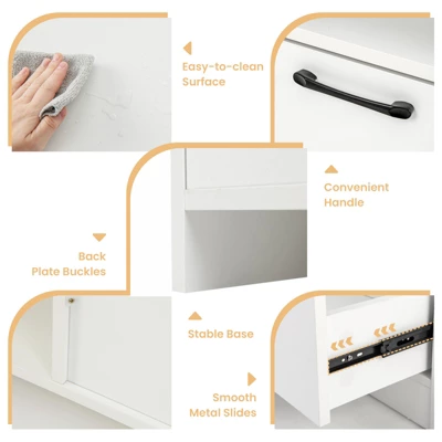 Costway Modern TV Stand TV Console Cabinet W/ 3 Open Compartments Media Console Center For TVs Up To 55 Inches 8 Costway Modern TV Stand TV Console Cabinet W/ 3 Open Compartments Media Console Center For TVs Up To 55 Inches - Image 6