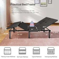 Twin X LQueen Electric Adjustable Bed Base Remote Control Dual USB Easy Assemble -Costway GUEST d3fb05de de60 43c7 a582 46f6862dd372