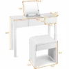 Costway White Vanity Dressing Table Furniture Stool Storage Box -Costway GUEST d423cb9c e5bd 4c10 868f 16dd0c7f2b17