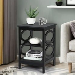 Costway 3-tier Nightstand Sofa Side End Accent Table Storage Display Shelf WhiteBlackEspressoGrey -Costway GUEST d43689f2 a09a 45ed a3fc a8efb92e6028