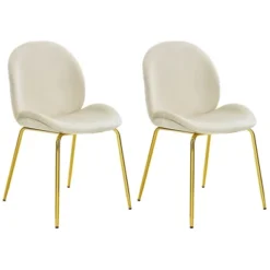 Costway Set Of 2 Velvet Accent Chairs Dining Side Chairs W/Gold Metal Legs Pink/Beige/Green/Grey 24 Costway Set Of 2 Velvet Accent Chairs Dining Side Chairs W/Gold Metal Legs Pink/Beige/Green/Grey -Costway GUEST d460d592 e587 4bbf 8b8b 6d5d11a92e1c