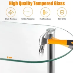 Costway Decorative Storage Cabinets Home Liquor Pub Table W/Tempered Glass Top & 2 Shelves -Costway GUEST d4672dcd a9f0 4183 b93b 340be1bf0be3