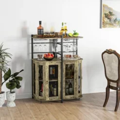 Costway Corner Bar Cabinet Industrial Liquor Wine Cabinet With Glass Holder & Mesh Doors 14 Costway Corner Bar Cabinet Industrial Liquor Wine Cabinet With Glass Holder & Mesh Doors -Costway GUEST d4861037 a42a 4d7d bde5 2b8b8f3e77b0