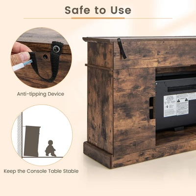 Costway 58" Fireplace TV Stand W/ 1400W Electric Fireplace For TVs Up To 65 Inches 7 Costway 58" Fireplace TV Stand W/ 1400W Electric Fireplace For TVs Up To 65 Inches - Image 5