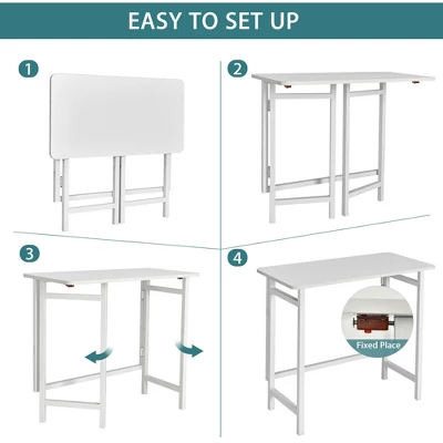 Costway Folding Table Computer Desk PC Laptop Writing Table Home Office Workstation 9 Costway Folding Table Computer Desk PC Laptop Writing Table Home Office Workstation - Image 7
