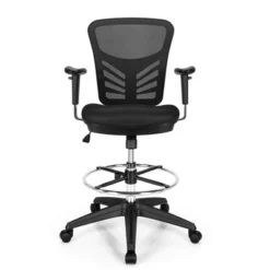 Costway Mesh Drafting Chair Office Chair W/Adjustable Armrests & Foot-Ring 21 Costway Mesh Drafting Chair Office Chair W/Adjustable Armrests & Foot-Ring -Costway GUEST d4fc5b8e 3f86 40d9 a507 f85a29370cb6