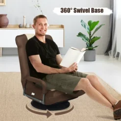 360-Degree Swivel Gaming Floor Chair With Foldable Adjustable Backrest -Costway GUEST d51a4ecb 64c3 4989 b685 04c437a47160