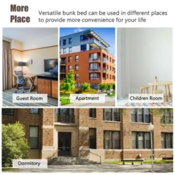 Costway Twin Over Twin Pull-Out Bunk Bed With Trundle Wooden Ladder WhiteEspresso 15 Costway Twin Over Twin Pull-Out Bunk Bed With Trundle Wooden Ladder WhiteEspresso -Costway GUEST d51e597f 3451 46a6 b8d5 ea58acab3393