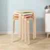 Costway Set Of 4 Colorful Square Stools Stackable Wood Stools With Anti-slip Felt Mats -Costway GUEST d548d18c b089 42c0 8636 f6fe3b553077