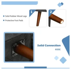 Costway Convertible Futon Sofa Bed Adjustable Couch Sleeper W/ Wood Legs NavyGreyYellow -Costway GUEST d5bceb4c 52ae 4eb7 aa2d 38c024b12232