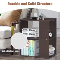 Costway 2-Tier Side End Table Nightstand Bedside Sofa Table W/ Storage Shelves -Costway GUEST d60bb29f 53d5 4c23 b308 a6326f5029af