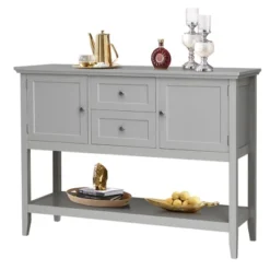 Costway Sideboard Buffet Table Wooden Console Table W/ Drawers & Storage Cabinets Blue/Brown/Gray/Beige -Costway GUEST d652c362 d18e 46db ad9e 43e8c3516f57