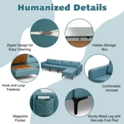 Costway Modular L-shaped Sectional Sofa W/ Reversible Chaise & 4 USB Ports 19 Costway Modular L-shaped Sectional Sofa W/ Reversible Chaise & 4 USB Ports -Costway GUEST d6560246 200c 4541 af16 ed1b517de16f