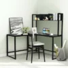 Costway 55'' L-Shaped Desk Corner Computer Desk W/Hutch Black -Costway GUEST d65b15f8 532f 4dcb a918 1b20d1bbdf67