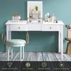 Costway Vanity Table Dressing Table Flip Top Desk Furniture White -Costway GUEST d6df5e9f ca6a 4b7a 8534 63e33be25d48
