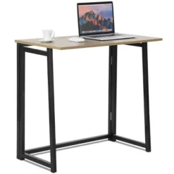 Costway Foldable Computer Desk Home Office Laptop Table Writing Desk Study Table Natural/White/Brown/Black -Costway GUEST d71e8481 5059 4741 9474 9114e647bdab