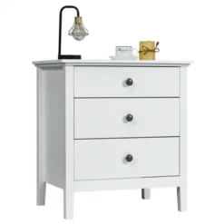 Costway Nightstand Beside End Side Table Accent Table Organizer W/3 Drawers White -Costway GUEST d723502e 4321 47c8 b5b6 f8573cefcc9f