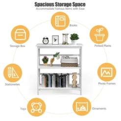 Costway Wooden Shelf Bookcase 3-Tier Open Bookshelf W/X-Design Freestanding Rack BlackBrownNaturalWhite 19 Costway Wooden Shelf Bookcase 3-Tier Open Bookshelf W/X-Design Freestanding Rack BlackBrownNaturalWhite -Costway GUEST d78ecaec d888 4577 b95d 1ca236196503