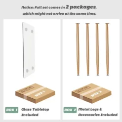 Costway Modern Glass Dining Table Rectangular Dining Room Table W/Metal Legs For Kitchen -Costway GUEST d7a8f659 57f0 4e27 8fbe 744993246fb5