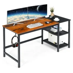 Costway 59'' Home Office Computer Desk Study Laptop Table Detachable Shelf Rustic 23 Costway 59'' Home Office Computer Desk Study Laptop Table Detachable Shelf Rustic -Costway GUEST d7acda30 b499 4e20 9f53 48f9e6512a90