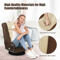 360-Degree Swivel Gaming Floor Chair With Foldable Adjustable Backrest -Costway GUEST d7f1cc92 b0af 45c7 860e fe049c87a19c