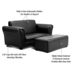 Costway Kids Sofa Armrest Chair Couch Lounge In Black -Costway GUEST d7f79b1e ac46 44ba aa19 182bbe5d0656