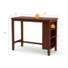 Costway Counter Height Pub Table Bar Table W/ Rubber Wood Legs & Storage Shelves -Costway GUEST d841e39f 186f 4a17 b5a8 00d5332daa84