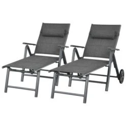 Costway 2PCS Patio Reclining Chaise Lounge Padded Chair Aluminum Adjust Pillow -Costway GUEST d8428073 ea81 4c90 bd62 b59722bed5c7