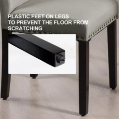 Costway Set Of 4 Fabric Dining Chairs W/Nailhead Trim -Costway GUEST d842e37a 4697 4c20 b384 f6c300718872