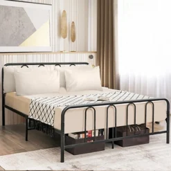 Costway Stylish Full Size Metal Bed Frame Platform Bed Base W/ Headboard & Footboard -Costway GUEST d8be5832 1fef 41c9 91d5 2f9f0545a34c