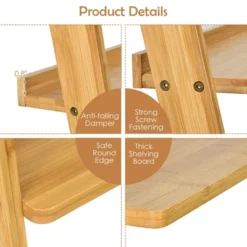 Costway 5-Tier Bamboo Ladder Shelf Bookshelf Display Storage Rack Flower Stand 20 Costway 5-Tier Bamboo Ladder Shelf Bookshelf Display Storage Rack Flower Stand -Costway GUEST d8e1a60b 9e7e 4a3a bbb6 f35f831f973f