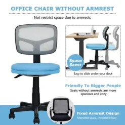 Costway Armless Office Chair Adjustable Swivel Computer Mesh Desk Chair GreenBlueGray -Costway GUEST d92896ae 925b 40b3 bac4 5112ca869e39