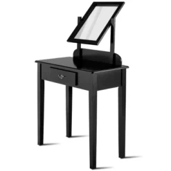 Costway Makeup Desk Vanity Dressing Table Square Stool 1 Large Black -Costway GUEST d9636989 c4d3 4b4b 8f1b b97690eec42f