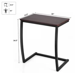 Costway Sofa Side End Table C-shaped Coffee Tray Laptop Snack Stand With Steel Frame -Costway GUEST d9a0843d 6d36 49b6 8180 80dd87f0d1ff