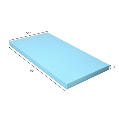 Costway 3'' Gel-Infused Bed Mattress Topper Cooling Ventilated Air Foam Pad 3 Costway 3'' Gel-Infused Bed Mattress Topper Cooling Ventilated Air Foam Pad