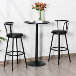 Costway 4 PCS Round Pub Table 24'' Bistro Bar Cocktail Table W/Metal Base Black 14 Costway 4 PCS Round Pub Table 24'' Bistro Bar Cocktail Table W/Metal Base Black -Costway GUEST d9c279cf f38b 481d bfa4 480be001a8e2
