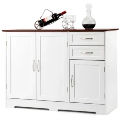 Costway Buffet Sideboard Kitchen Cupboard Storage Cabinet W/ 2 Drawers & 3 Doors White -Costway GUEST d9d9e6c8 afca 4a9f 97aa 82c39ba77706