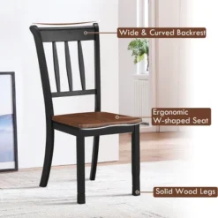 Costway Set Of 2 Wood Dining Chair High Back Kitchen Whitesburg Side Chair BlackWhite -Costway GUEST da0f2ae1 f9f0 4024 b96a 249f4248cc49