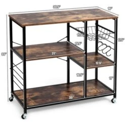 Costway Rolling Industrial Kitchen Baker's Rack Wood Black -Costway GUEST da1f2931 570c 4a17 b23f 6015c09c22a9