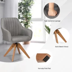 Costway Set Of 2 Swivel Accent Chair Fabric Vanity Study ArmChair W/Wood Legs 17 Costway Set Of 2 Swivel Accent Chair Fabric Vanity Study ArmChair W/Wood Legs -Costway GUEST da710338 9314 454b 8e15 e0a09cf4d778