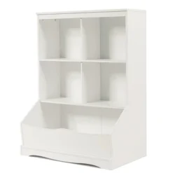 Costway 3-Tier Children's Multi-Functional Bookcase Toy Storage Bin Floor Cabinet GreyWhite -Costway GUEST da750b45 4d7e 47b5 bb4a 3303c888a241