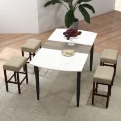 Costway Set Of 2 Bar Stools Counter Height Saddle Kitchen Chairs With Wooden Legs -Costway GUEST da88ff9c 6bda 494f 8a0a d39ad0e3f69f