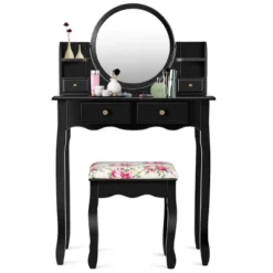 Costway Makeup Vanity Table Drawers Oval Dressing Table Kids Gift -Costway GUEST daac9ddf 516c 4cd2 9117 92acb7a5a6f0
