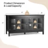 Costway 50'' TV Stand Modern Wood Storage Console Entertainment Center W/ 2 Doors Black
