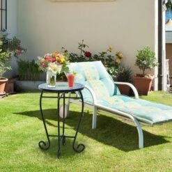 Costway Mosaic Side Table Accent Table Round Balcony Bistro End Table OrangeBlueNavy -Costway GUEST dbf314be 86ec 4e2a b3db 96011b7bf93e